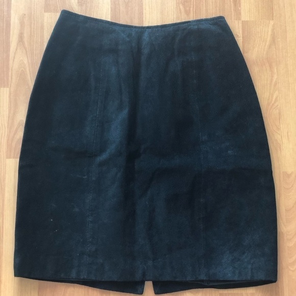 Chia Suede Leather Skirt Size 8 - Picture 3 of 13